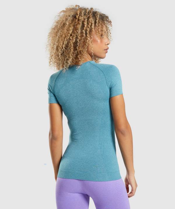 Damske Tricka Gymshark Vital Seamless 2.0 Tyrkysové | VG0123495